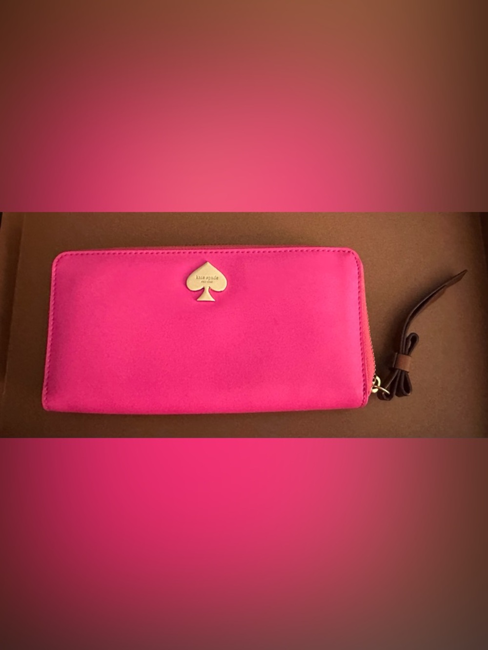 Kate Spade Hot Pink Zip-Around Wallet Mint Condition